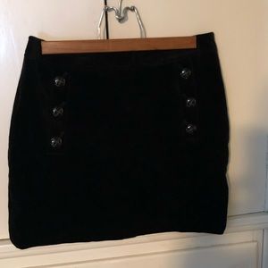 Banana Republic Black velour or velvet mini skirt